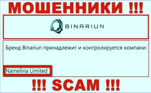 Вы не убережете собственные средства работая с организацией Binariun, даже если у них имеется юридическое лицо Namelina Limited
