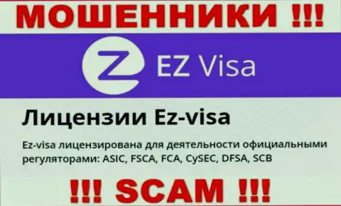 Противозаконно действующая компания EZ Visa контролируется кидалами - SCB