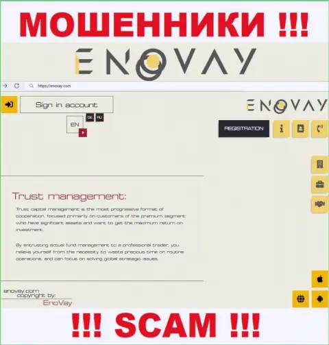 Вид официального web-портала противозаконно действующей организации EnoVay