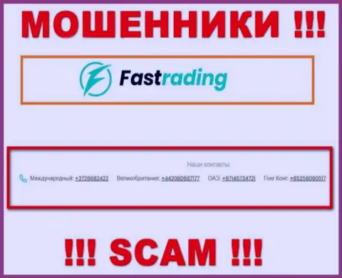 FasTrading Com ушлые интернет мошенники, выманивают денежные средства, звоня жертвам с различных номеров телефонов