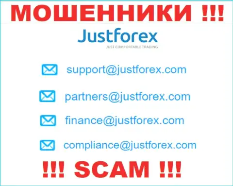 Нельзя связываться с конторой JustForex, посредством их электронного адреса, поскольку они ворюги