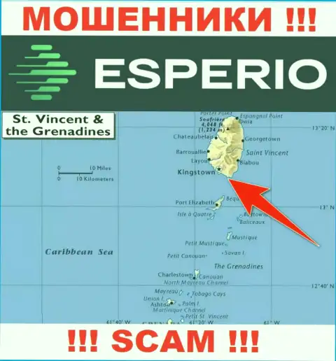 Офшорные internet мошенники Esperio Org скрываются здесь - Kingstown, St. Vincent and the Grenadines