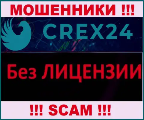 У ворюг Crex 24 на сервисе не приведен номер лицензии компании !!! Будьте очень внимательны