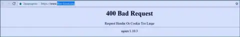 Официальный интернет-сайт биржевого брокера Фибо Груп несколько суток вне доступа и выдает - 400 Bad Request