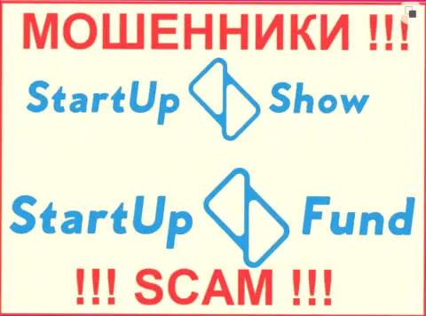 Логотипы незаконно действующих контор СтарТап Фонд и StarTupShow